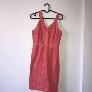 Coral eyelet cotton dress